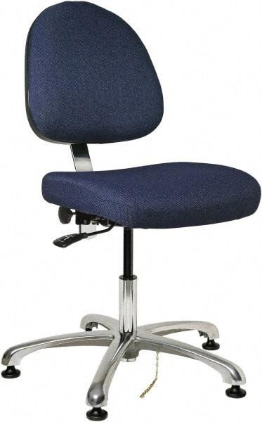 Bevco - ESD Swivel Chair - 20" Wide x 18" Deep, Fabric Mesh Seat, Navy - Makers Industrial Supply