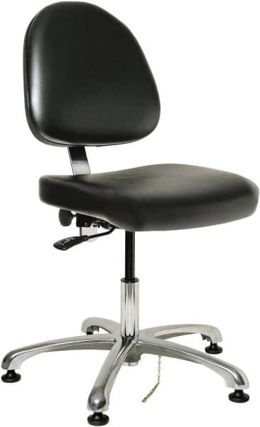 Bevco - Adjustable Chair - 20" Wide x 18" Deep, Vinyl Seat, Black - Makers Industrial Supply