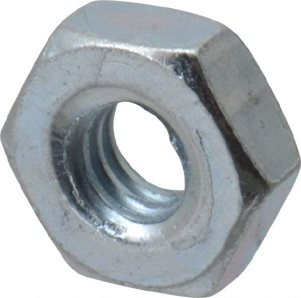 Value Collection - #8-32 UNC Steel Right Hand Hex Nut - 11/32" Across Flats, 1/8" High, Zinc-Plated Finish - Makers Industrial Supply