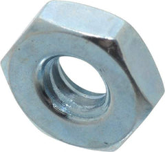 Value Collection - #10-24 UNC Steel Right Hand Hex Nut - 3/8" Across Flats, 1/8" High, Zinc-Plated Finish - Makers Industrial Supply