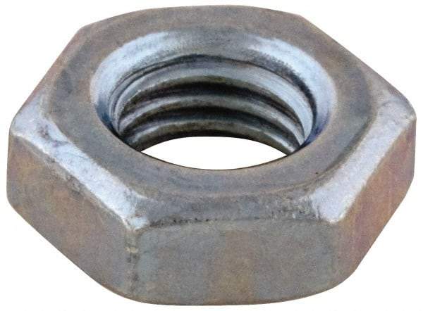 Value Collection - #12-24 UNC Steel Right Hand Machine Screw Hex Nut - 7/16" Across Flats, 5/32" High, Zinc-Plated Finish - Makers Industrial Supply