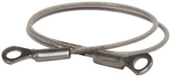 Made in USA - 12" Long, Stainless Steel Cable Eye & Eye End, Quick Release Pin Lanyard - 3/64" Cable Diam, 3/16" Hole Diam, Nylon Cable - Makers Industrial Supply