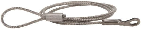 Made in USA - 18" Long, Stainless Steel Cable Loop & Eye End, Quick Release Pin Lanyard - 3/64" Cable Diam, 3/16" Hole Diam, Nylon Cable - Makers Industrial Supply