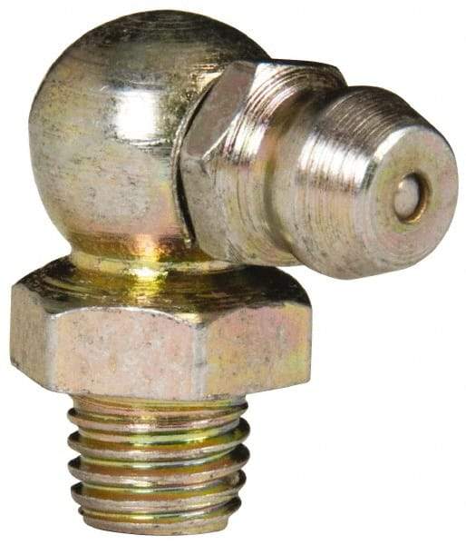 Value Collection - 90° Head Angle, 1/4-28 Steel Standard Grease Fitting - 9.53mm Hex - Makers Industrial Supply