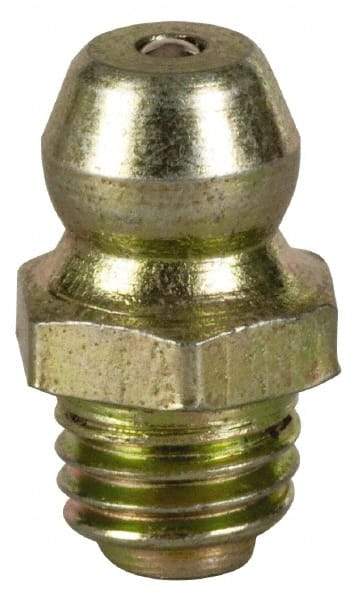 Value Collection - Straight Head Angle, 1/4-28 Steel Thread-Forming Grease Fitting - 7.94mm Hex - Makers Industrial Supply