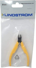 Lindstrom Tool - 4-1/4" OAL, 0.049" Capacity, Full-Flush Diagonal Cutter - 3/8" Jaw Length, Tapered Head, Plastic Ergonomic Handle - Makers Industrial Supply