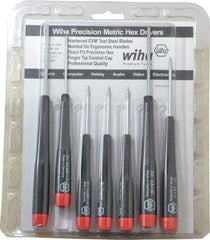 Wiha - 7 Piece, 0.71 to 3mm Precision Hex Driver Set - Comes in Display Box - Makers Industrial Supply