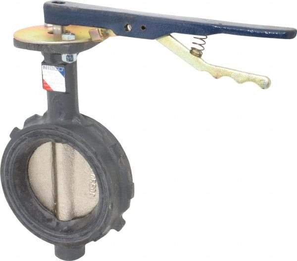 NIBCO - 4" Pipe, Wafer Butterfly Valve - Lever Handle, Ductile Iron Body, Buna-N Seat, 250 WOG, Ductile Iron Disc, Stainless Steel Stem - Makers Industrial Supply