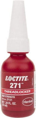 Loctite - 10 mL Bottle, Red, High Strength Liquid Threadlocker - Series 271, 24 hr Full Cure Time, Hand Tool, Heat Removal - Makers Industrial Supply