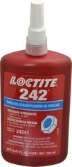 Loctite - 250 mL Bottle, Blue, Medium Strength Liquid Threadlocker - Series 242, 24 hr Full Cure Time, Hand Tool, Heat Removal - Makers Industrial Supply