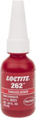 Loctite - 10 mL Bottle, Red, High Strength Liquid Threadlocker - Series 262, 24 hr Full Cure Time, Hand Tool, Heat Removal - Makers Industrial Supply