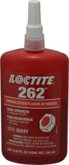 Loctite - 250 mL Bottle, Red, High Strength Liquid Threadlocker - Series 262, 24 hr Full Cure Time, Hand Tool, Heat Removal - Makers Industrial Supply