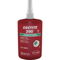 Loctite - 250 mL Bottle, Green, Medium Strength Liquid Threadlocker - Series 290, 24 hr Full Cure Time, Hand Tool, Heat Removal - Makers Industrial Supply