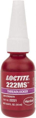 Loctite - 10 mL Bottle, Purple, Low Strength Liquid Threadlocker - Series 222MS, 24 hr Full Cure Time, Hand Tool Removal - Makers Industrial Supply