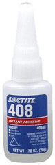 Loctite - 0.70 oz Bottle Tan Instant Adhesive - Series 408, 50 sec Fixture Time, 24 hr Full Cure Time, Bonds to Plastic & Rubber - Makers Industrial Supply