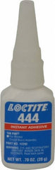 Loctite - 0.70 oz Bottle Clear Instant Adhesive - Series 444, 30 sec Fixture Time, 24 hr Full Cure Time, Bonds to Metal, Plastic & Rubber - Makers Industrial Supply