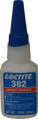 Loctite - 0.70 oz Bottle Clear Instant Adhesive - Series 382, 30 sec Fixture Time, 24 hr Full Cure Time, Bonds to Metal, Plastic & Rubber - Makers Industrial Supply