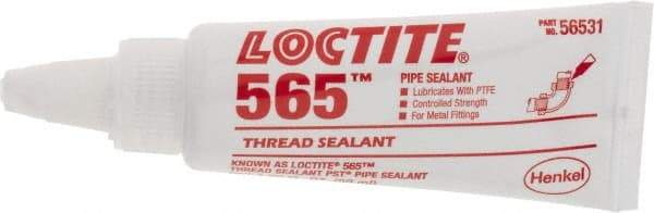 Loctite - 50 mL Tube White Pipe Sealant - 300°F Max Working Temp, For Threaded Metal Fittings - Makers Industrial Supply