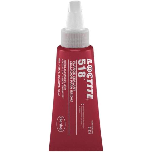 Loctite - 50 mL Tube Red Dimethacrylate Ester Joint Sealant - -65 to 300°F Operating Temp, 4 to 24 hr Full Cure Time, Series 518 - Makers Industrial Supply