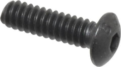 Value Collection - #6-32 UNC Hex Socket Drive, Button Screw - Alloy Steel, Black Oxide Finish, 1/2" Length Under Head - Makers Industrial Supply