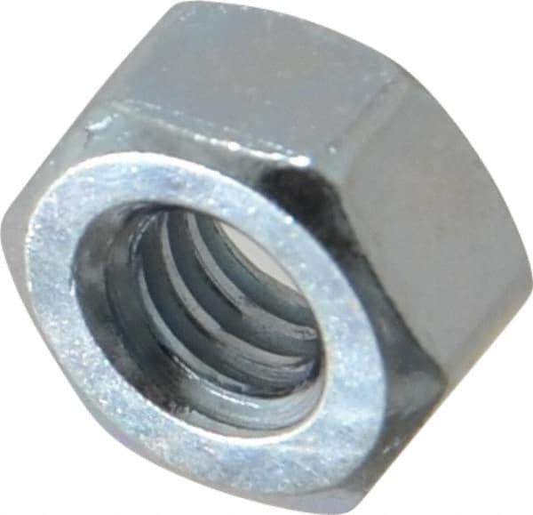 Value Collection - 1/4-20 UNC Steel Right Hand Hex Nut - 7/16" Across Flats, 7/32" High, Zinc-Plated Finish - Makers Industrial Supply