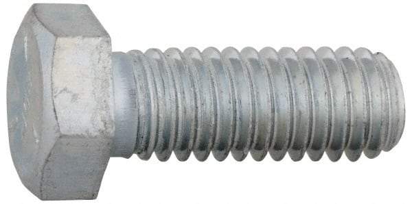 Made in North America - 3/8-16 UNC, 1-3/4" Length Under Head Hex Head Cap Screw - Partially Threaded, Grade 5 Steel, Zinc-Plated Finish, 9/16" Hex - Makers Industrial Supply