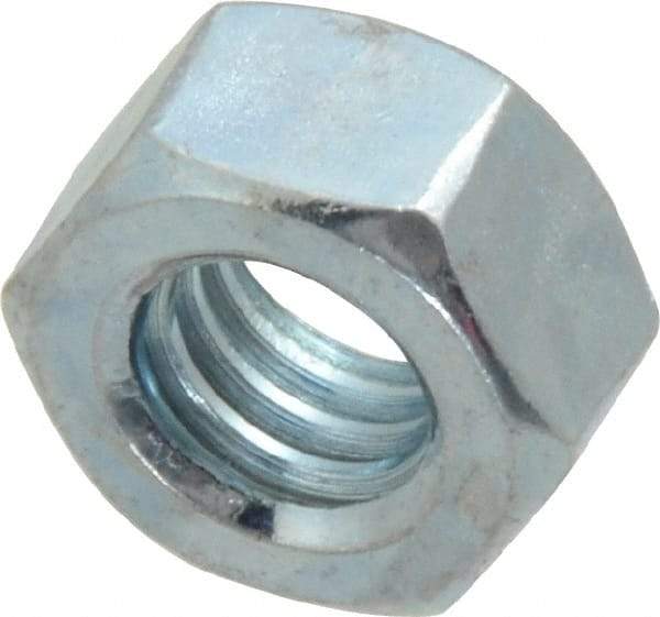 Value Collection - 5/16-18 UNC Steel Right Hand Hex Nut - 1/2" Across Flats, 17/64" High, Zinc-Plated Finish - Makers Industrial Supply