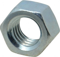 Value Collection - 3/8-16 UNC Steel Right Hand Hex Nut - 9/16" Across Flats, 21/64" High, Zinc-Plated Finish - Makers Industrial Supply