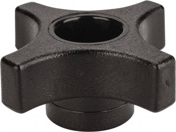 Gibraltar - 2-1/4" Head Diam, 4 Point Lobed Knob - 1/4-20 Hole, Thermoplastic, Black - Makers Industrial Supply