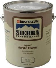 Rust-Oleum - 1 Gal Black Satin Finish Acrylic Enamel Paint - Interior/Exterior, <0 gL VOC Compliance - Makers Industrial Supply