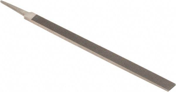 Nicholson - 12" Standard Precision Swiss Pattern Regular Pillar File - Double Cut, With Tang - Makers Industrial Supply