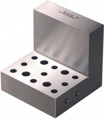 Suburban Tool - 4" Wide x 4" Deep x 4" High Steel Precision-Ground Angle Plate - Standard Plate, Machined Holes on Surface, Open End, 1-1/4" Thick, Pair of Plates - Makers Industrial Supply