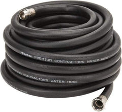 Parker - 50' Long Water Hose - 5/8" Diam, 3/4" GHT, Rubber, 125 psi, Black - Makers Industrial Supply