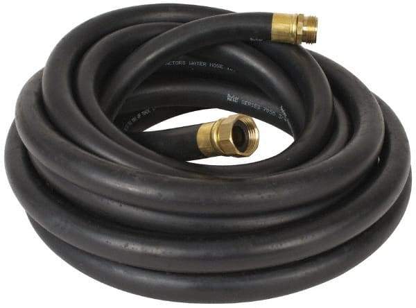 Parker - 25' Long Contractor Hose - 3/4" Diam, 3/4" GHT, Rubber, 100 psi, Black - Makers Industrial Supply