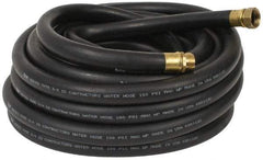 Parker - 50' Long Contractor Hose - 3/4" Diam, 3/4" GHT, Rubber, 100 psi, Black - Makers Industrial Supply