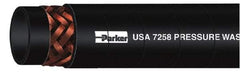 Parker - 50' Long, 1/4" Fitting, Male Rigid x Male Swivel Fitting, -40 to 250°F, Neoprene High Temp & High Pressure Hose - 1/4" Inside x 1/2" Outside Diam, Blue, 3,000 psi - Makers Industrial Supply