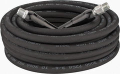 Parker - 50' Long, 3/8" Fitting, Male Rigid x Male Swivel Fitting, -40 to 250°F, Neoprene High Temp & High Pressure Hose - 3/8" Inside x 5/8" Outside Diam, Black, 3,000 psi - Makers Industrial Supply