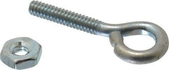 Gibraltar - #6-32, Zinc-Plated Finish, Steel Wire Turned Open Eye Bolt - 5/8" Thread Length, 1/4" ID x 1/2" OD, 3/4" Shank Length - Makers Industrial Supply