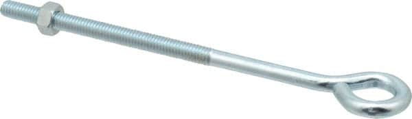 Gibraltar - 5/16-18, Zinc-Plated Finish, Steel Wire Turned Open Eye Bolt - 4" Thread Length, 5/8" ID x 1-1/4" OD, 6" Shank Length - Makers Industrial Supply