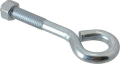 Gibraltar - 3/8-16, Zinc-Plated Finish, Steel Wire Turned Open Eye Bolt - 1-1/2" Thread Length, 3/4" ID x 1-1/2" OD, 2-1/2" Shank Length - Makers Industrial Supply