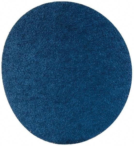 Superior Abrasives - 5" Diam, 50 Grit Zirconia Alumina Adhesive PSA Disc - Coarse Grade, Blue, X Weighted Backing, Flexible - Makers Industrial Supply