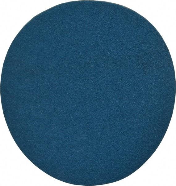 Superior Abrasives - 5" Diam, 80 Grit Zirconia Alumina Adhesive PSA Disc - Medium Grade, Blue, X Weighted Backing, Flexible - Makers Industrial Supply