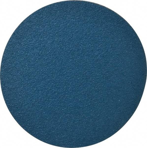 Superior Abrasives - 6" Diam, 36 Grit Zirconia Alumina Adhesive PSA Disc - Very Coarse Grade, Blue, X Weighted Backing, Flexible - Makers Industrial Supply