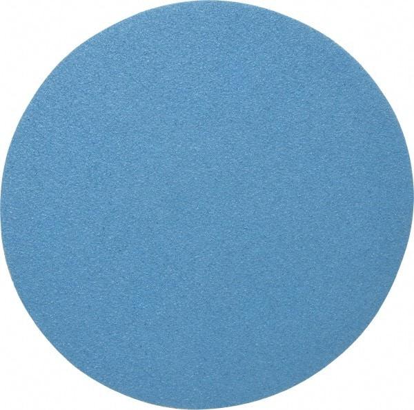 Superior Abrasives - 6" Diam, 60 Grit Zirconia Alumina Adhesive PSA Disc - Medium Grade, Blue, X Weighted Backing, Flexible - Makers Industrial Supply