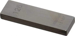 Mitutoyo - 0.126" Rectangular Steel Gage Block - Accuracy Grade AS-1, Includes Certificate of Inspection - Makers Industrial Supply