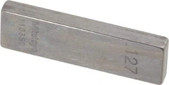 Mitutoyo - 0.127" Rectangular Steel Gage Block - Accuracy Grade AS-1, Includes Certificate of Inspection - Makers Industrial Supply