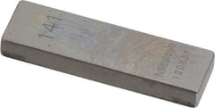 Mitutoyo - 0.141" Rectangular Steel Gage Block - Accuracy Grade AS-1, Includes Certificate of Inspection - Makers Industrial Supply