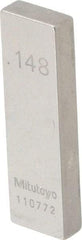 Mitutoyo - 0.148" Rectangular Steel Gage Block - Accuracy Grade AS-1, Includes Certificate of Inspection - Makers Industrial Supply