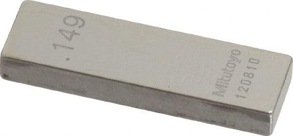 Mitutoyo - 0.149" Rectangular Steel Gage Block - Accuracy Grade AS-1, Includes Certificate of Inspection - Makers Industrial Supply