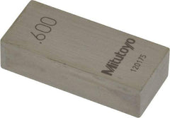 Mitutoyo - 0.6" Rectangular Steel Gage Block - Accuracy Grade AS-1, Includes Certificate of Inspection - Makers Industrial Supply